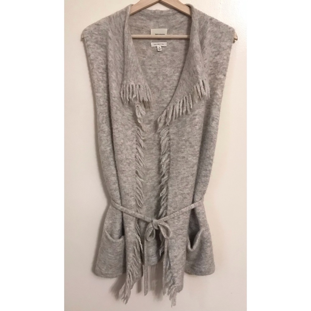 Wilfred Free • M • Open Sweater Fringe Vest Alpaca Wool